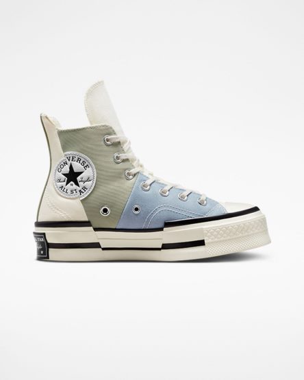 Women's Converse Chuck 70 Plus Material Mashup High Top Shoes Olive | AU 5E049X